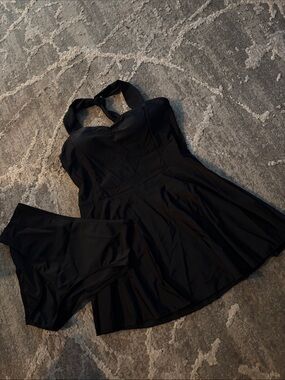 Black swim Halter Pajama Dress with Matching Briefs